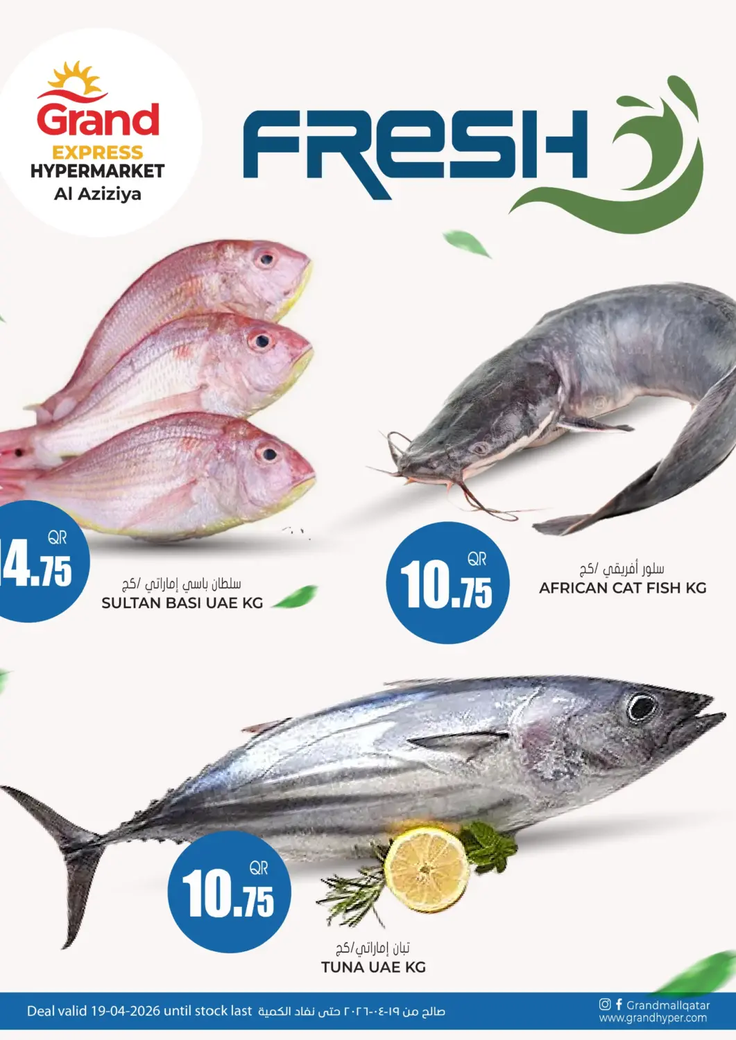 Qatar - Al Wakra Grand Hypermarket offers in D4D Online. Fresh - Grand Express Al Aziziya. . Only On 19th April