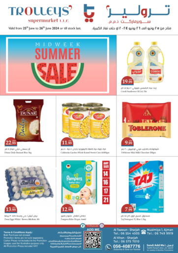 UAE - Sharjah / Ajman Trolleys Supermarket offers in D4D Online. Midweek Summer Sale. . Till 26th June