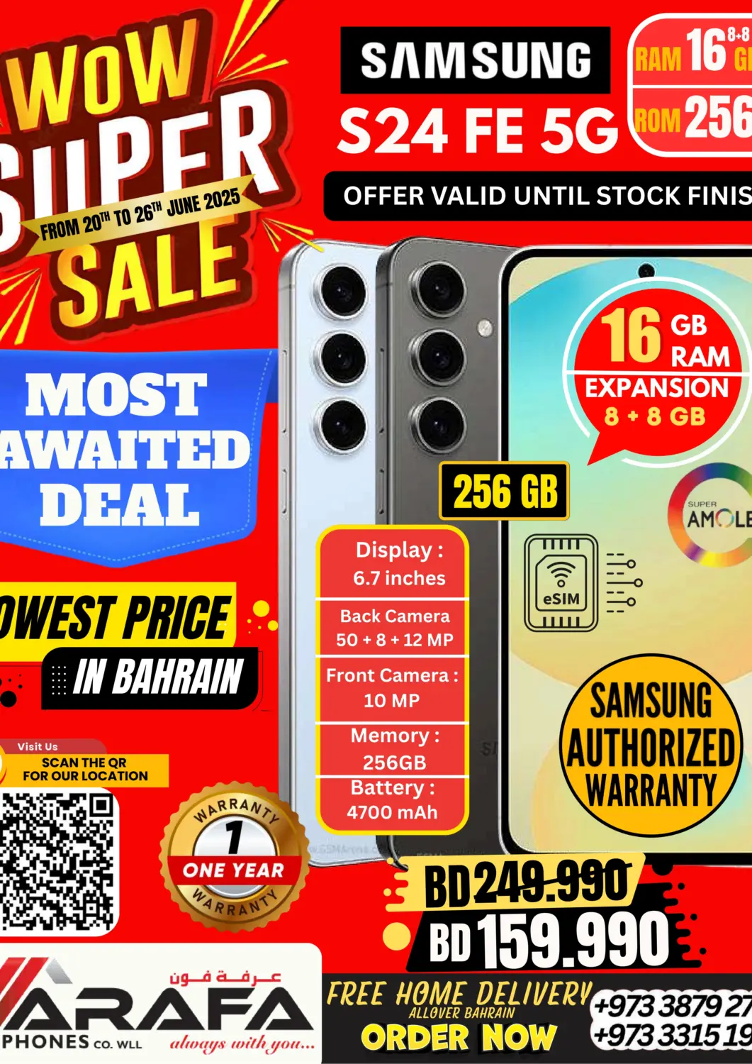 Bahrain Arafa Phones offers in D4D Online. Wow Super Sale. . Till 26th June