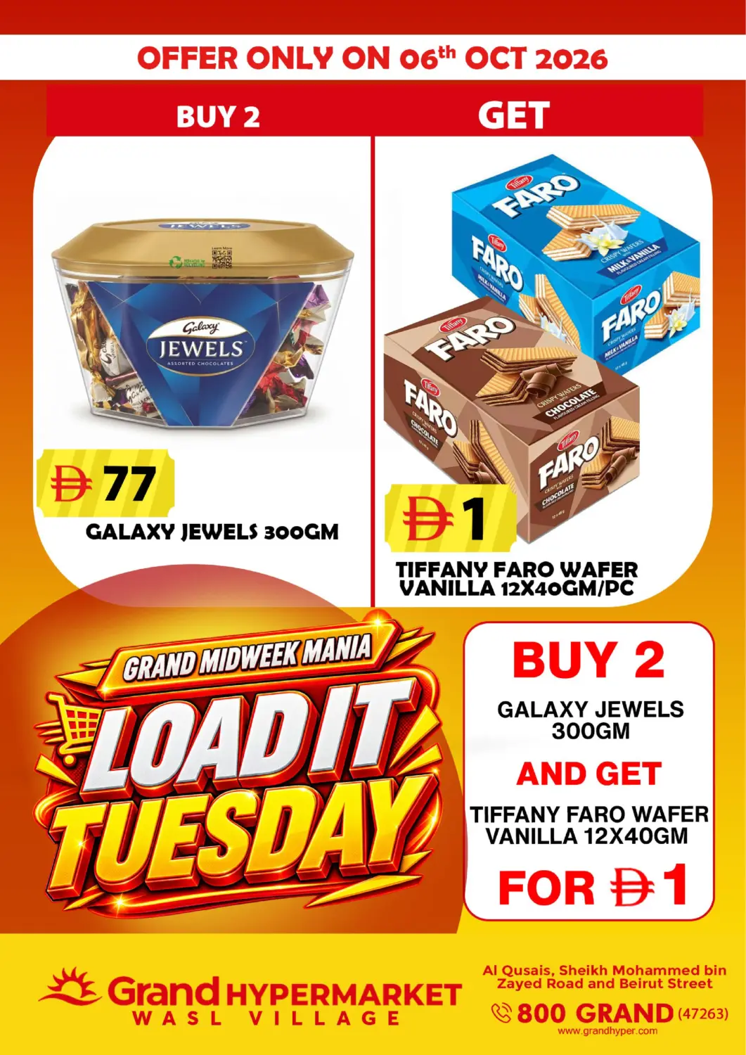 UAE - Dubai Grand Hyper Market offers in D4D Online. Wasl Village, Dubai. . Only On 6th October
