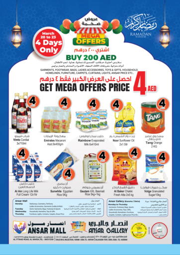 UAE - Sharjah / Ajman Ansar Mall offers in D4D Online. Mega Offers. . Till 23rd March