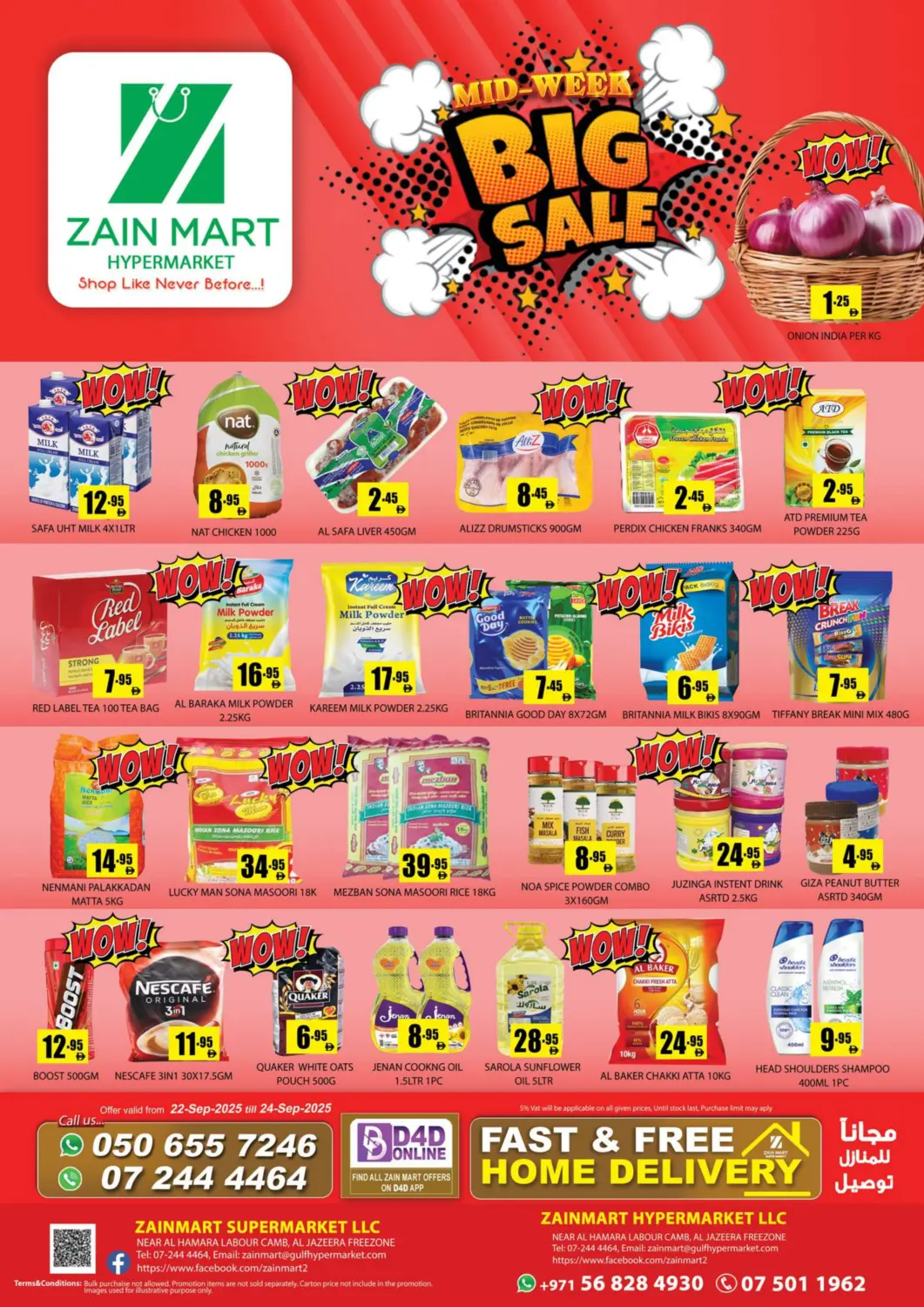 UAE - Ras al Khaimah Zain Mart Supermarket offers in D4D Online. Big Sale. . Till 24th September