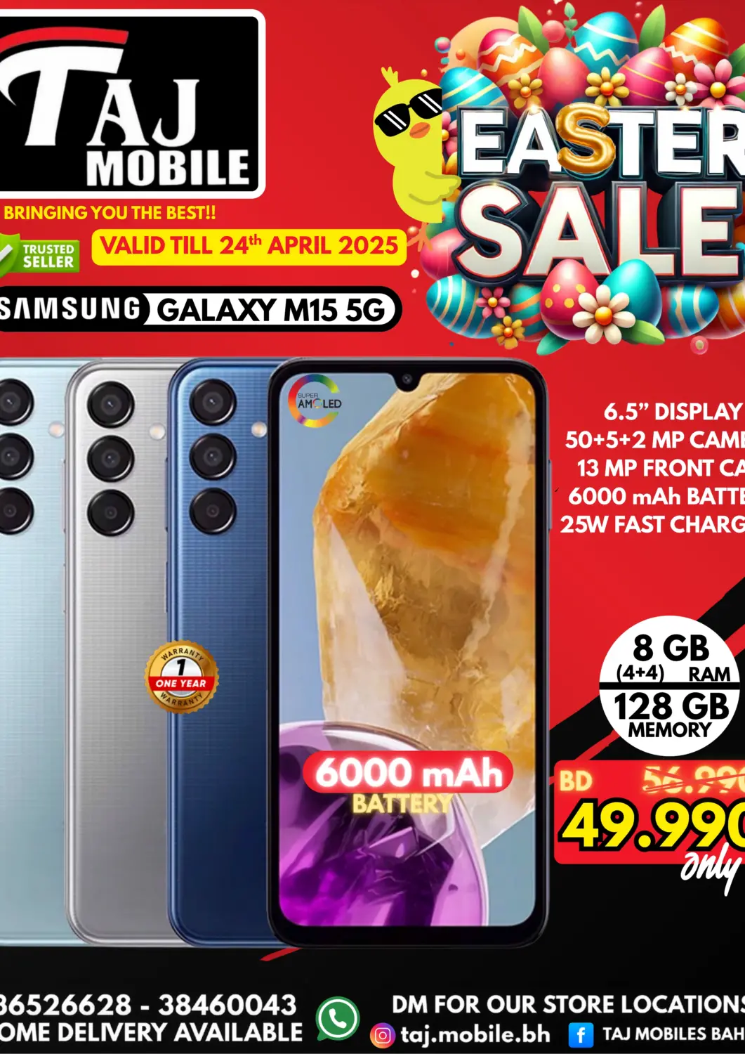 Bahrain Taj Mobiles offers in D4D Online. Easter Sale. . Till 24th April
