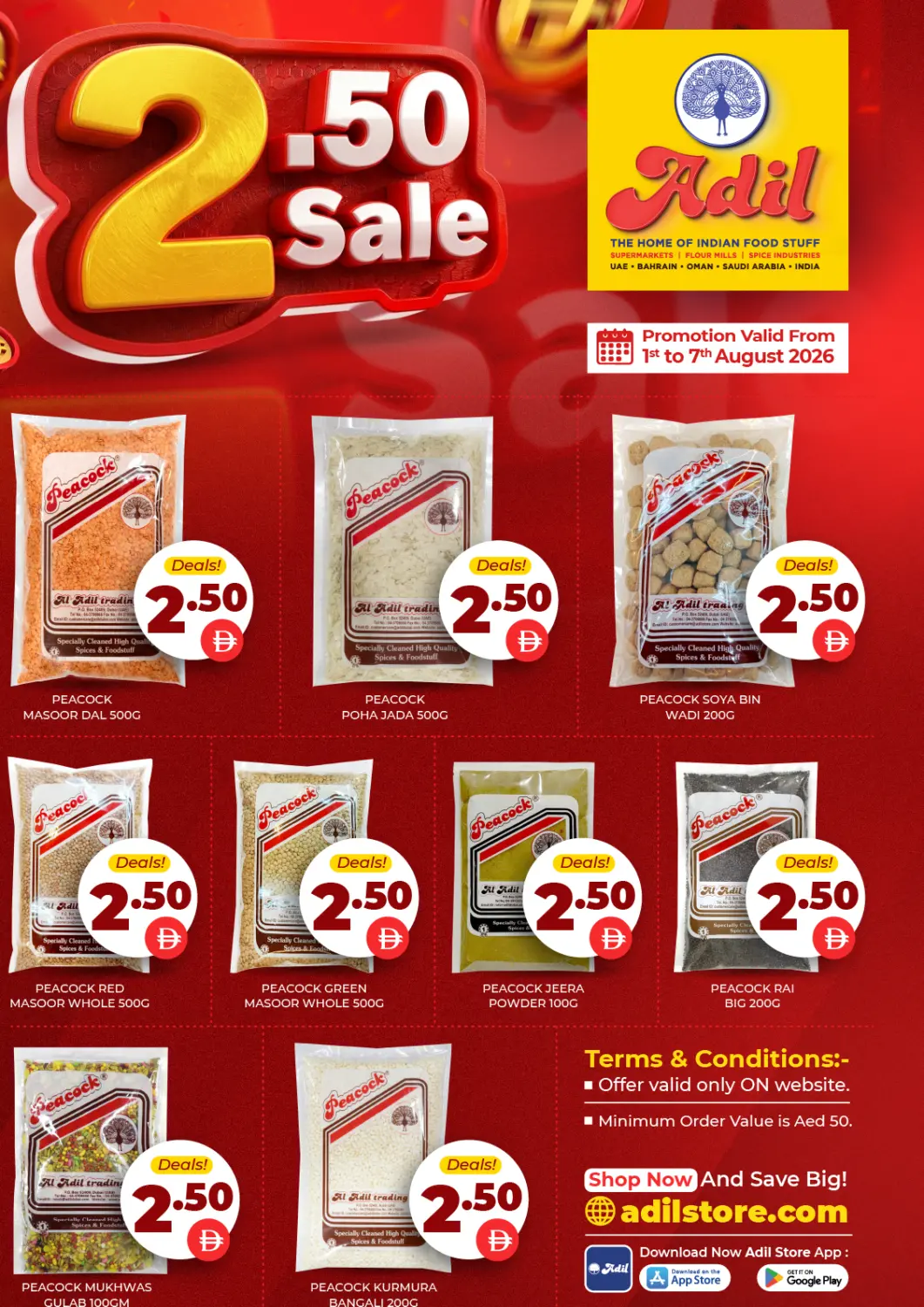 UAE - Dubai Adil Supermarket offers in D4D Online. 2.50 Sale. . Till 7th August
