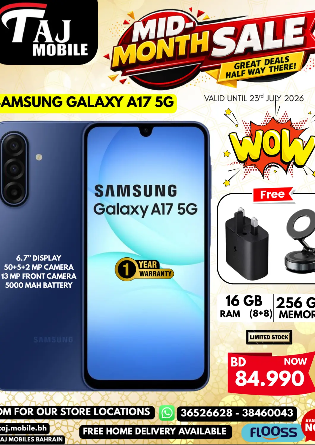Bahrain Taj Mobiles offers in D4D Online. Mid Month Sale. . Till 23rd July