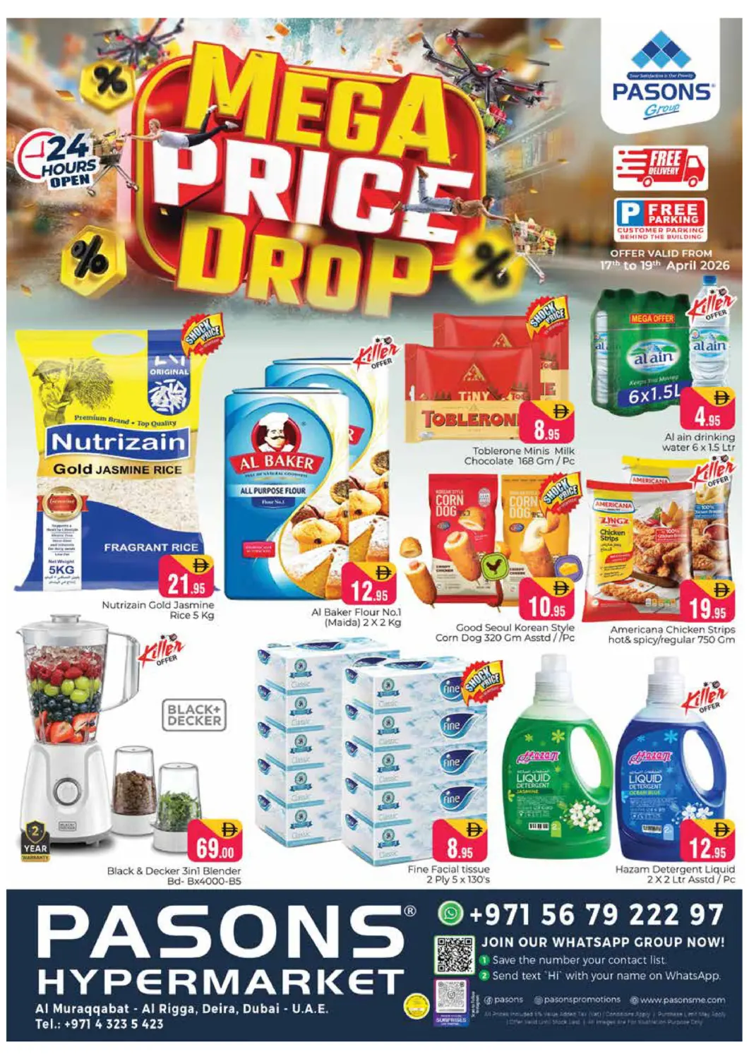 UAE - Dubai Pasons Hypermarket offers in D4D Online. Al Muraqqabat-Al Rigga,Dubai. . Till 19th April