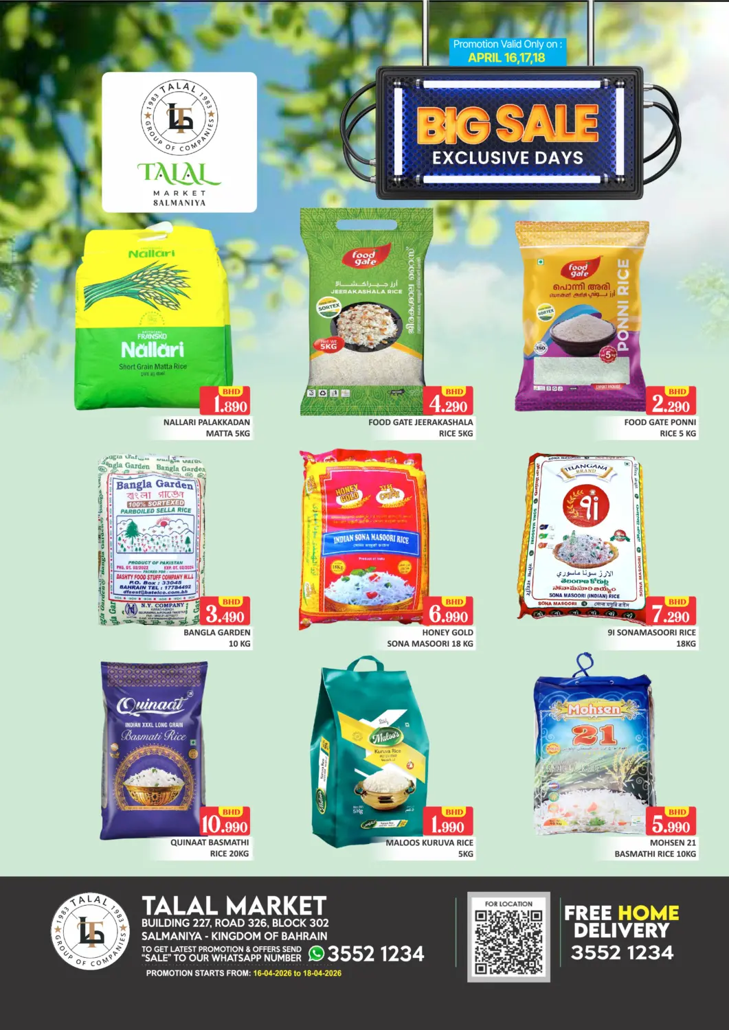 Bahrain Talal Markets offers in D4D Online. Salmaniya - Big Sale Exclusive Days. . Till 18th April