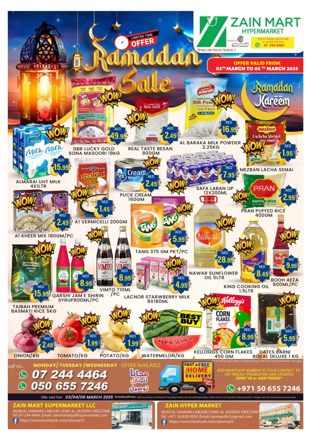 UAE - Ras al Khaimah Zain Mart Supermarket offers in D4D Online. Al jazeera Al Hamrah, Ras Al Khaimah. . Till 5th March