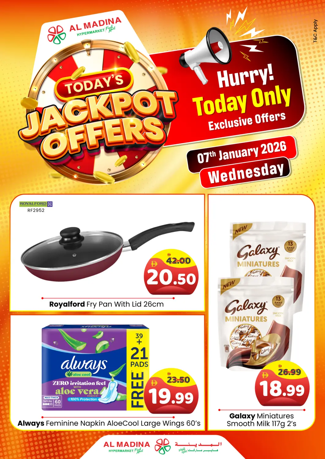UAE - Abu Dhabi Al Madina Hypermarket offers in D4D Online. Today's Jackpot Offers. . Only On 7th January