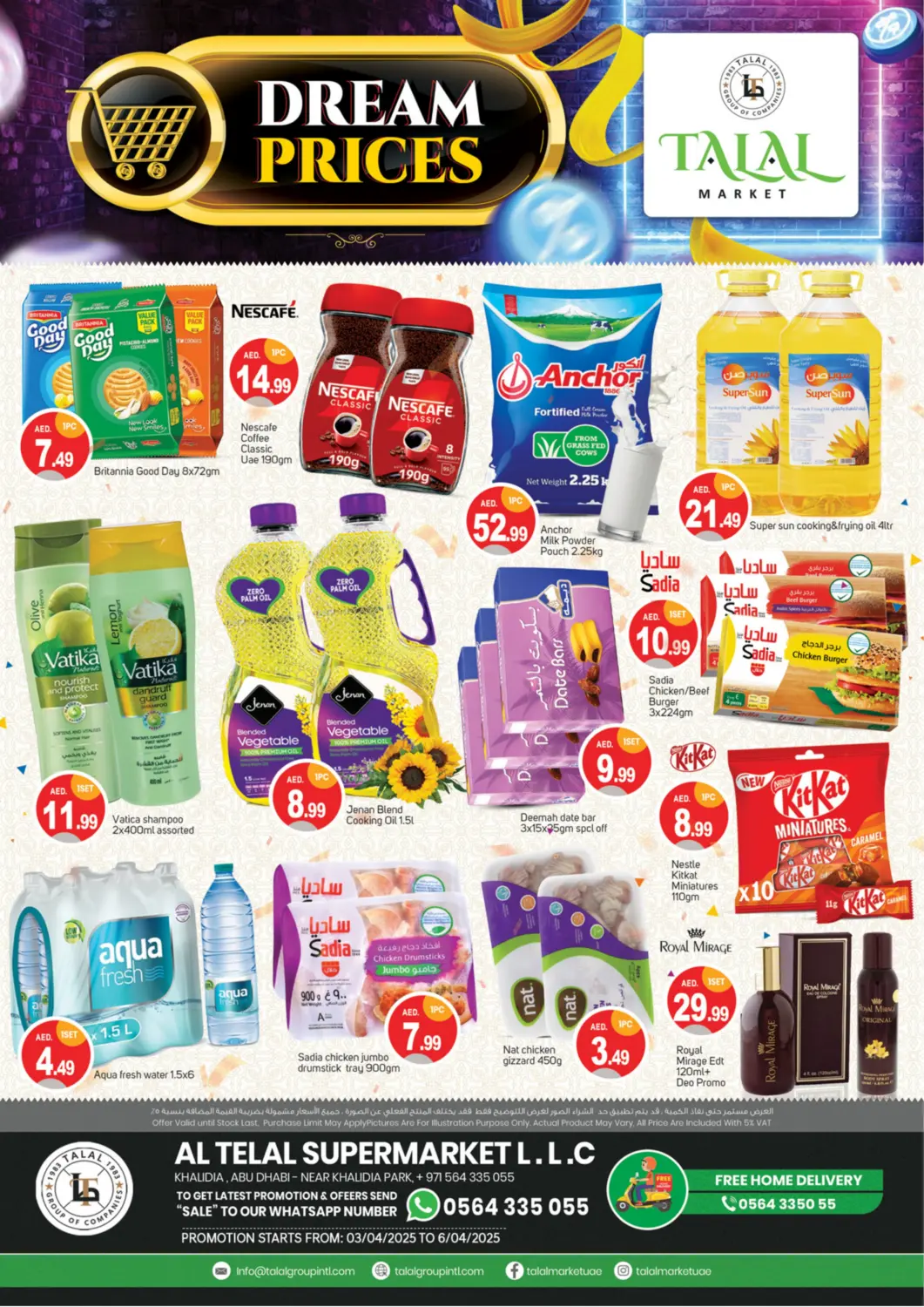 UAE - Dubai TALAL MARKET offers in D4D Online. Khalidiya , Abu Dhabi. . Till 6th April