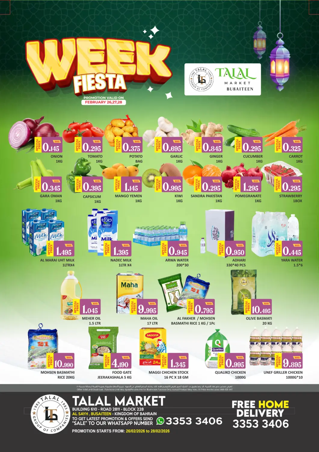 Bahrain Talal Markets offers in D4D Online. Week Fiesta @ Busaiteen. . Till 28th February