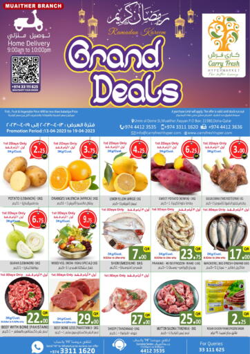Qatar - Doha Carry Fresh Hypermarket offers in D4D Online. Grand Deals. . Till 19th April