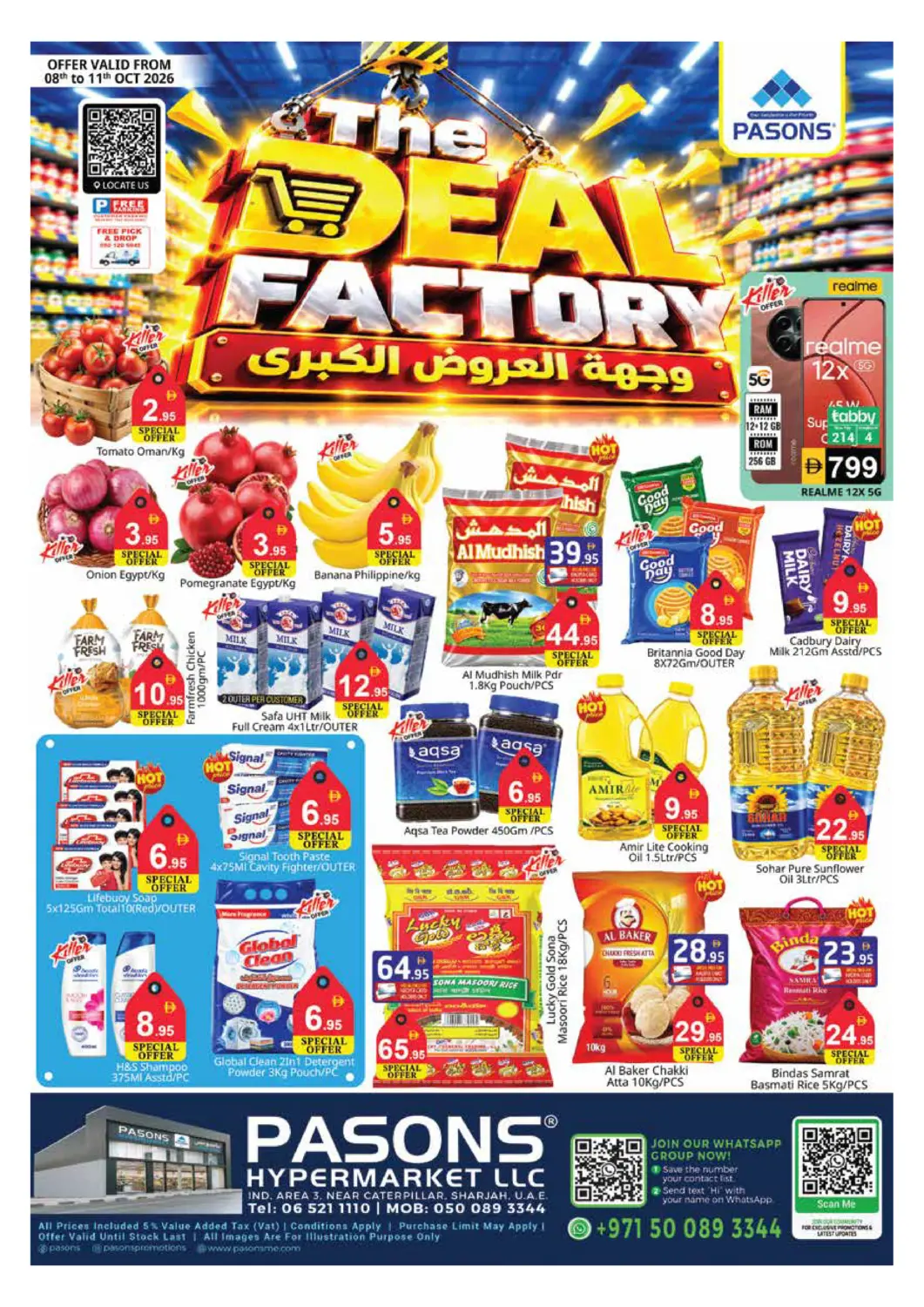 Bahrain Pasons Hypermarket offers in D4D Online. Ind Area 3 - Sharjah. . Till 11th October