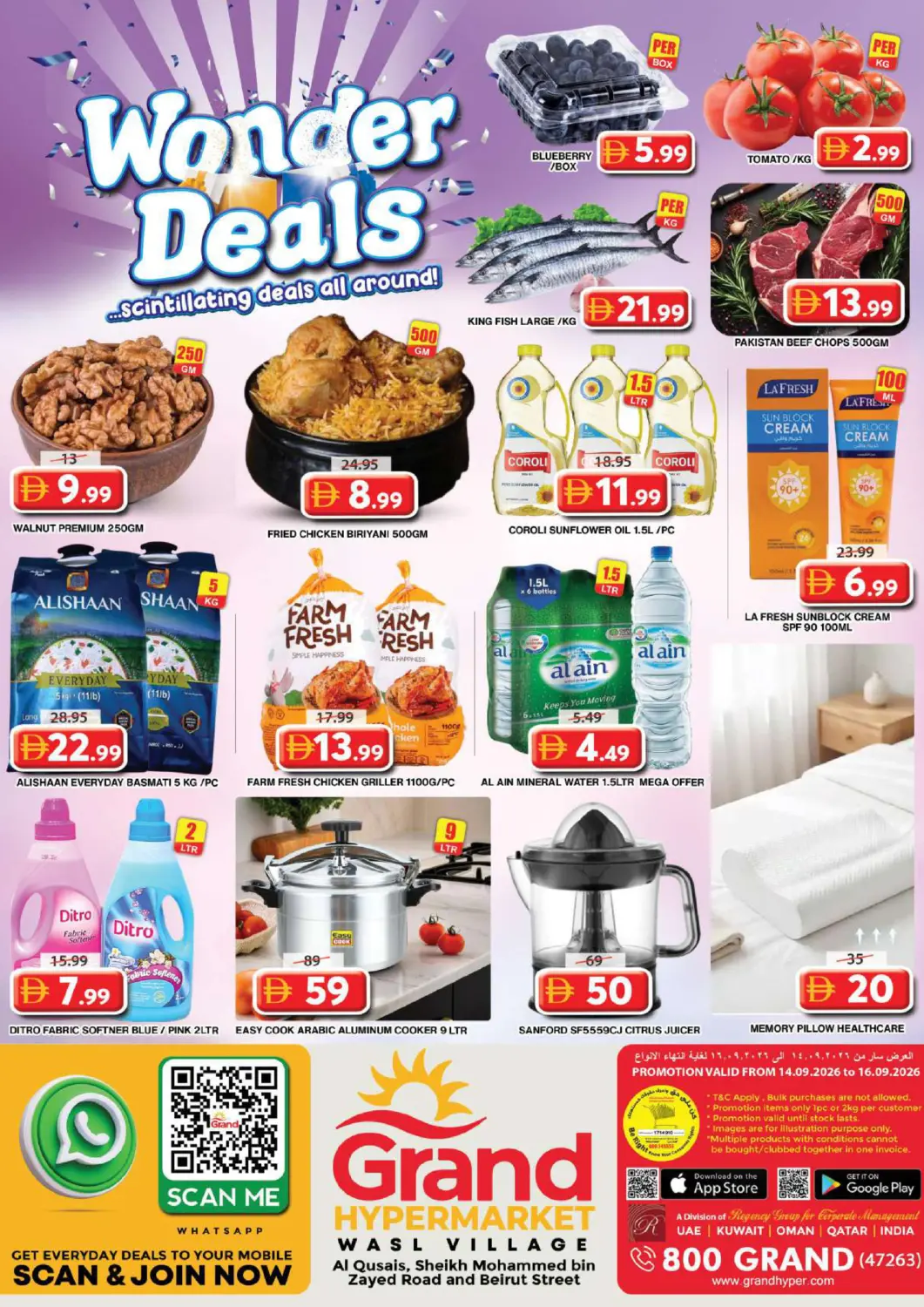 UAE - Dubai Grand Hyper Market offers in D4D Online. Wasl Village, Dubai. . Till 16th September