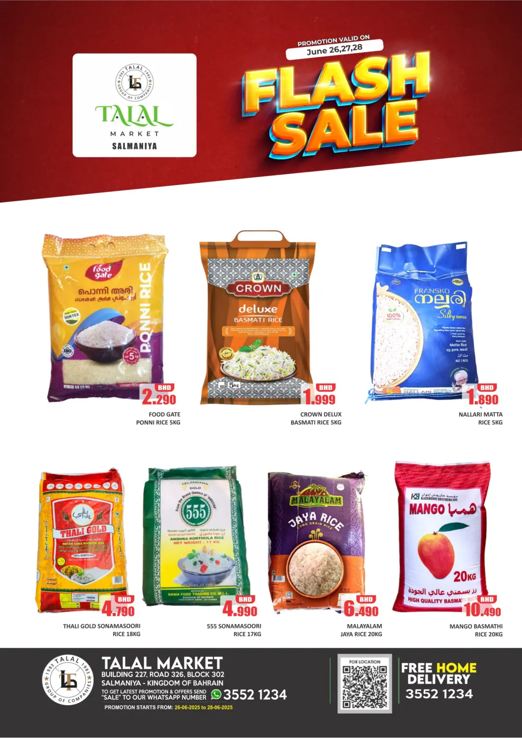 Bahrain Talal Markets offers in D4D Online. Flash Sale @Salmaniya. . Till 28th June