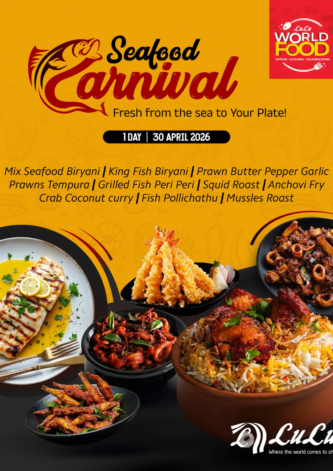 Bahrain LuLu Hypermarket offers in D4D Online. Lulu Seafood Carnival. . Only on 30th April