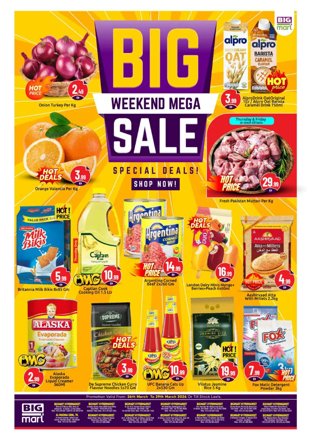 UAE - Dubai BIGmart offers in D4D Online. Big Weekend Mega Sale. . Till 29th March
