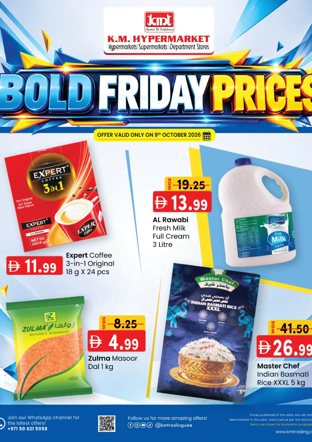 UAE - Sharjah / Ajman K.M Hypermarket offers in D4D Online. Bold Friday Prices. . Only On 9th October