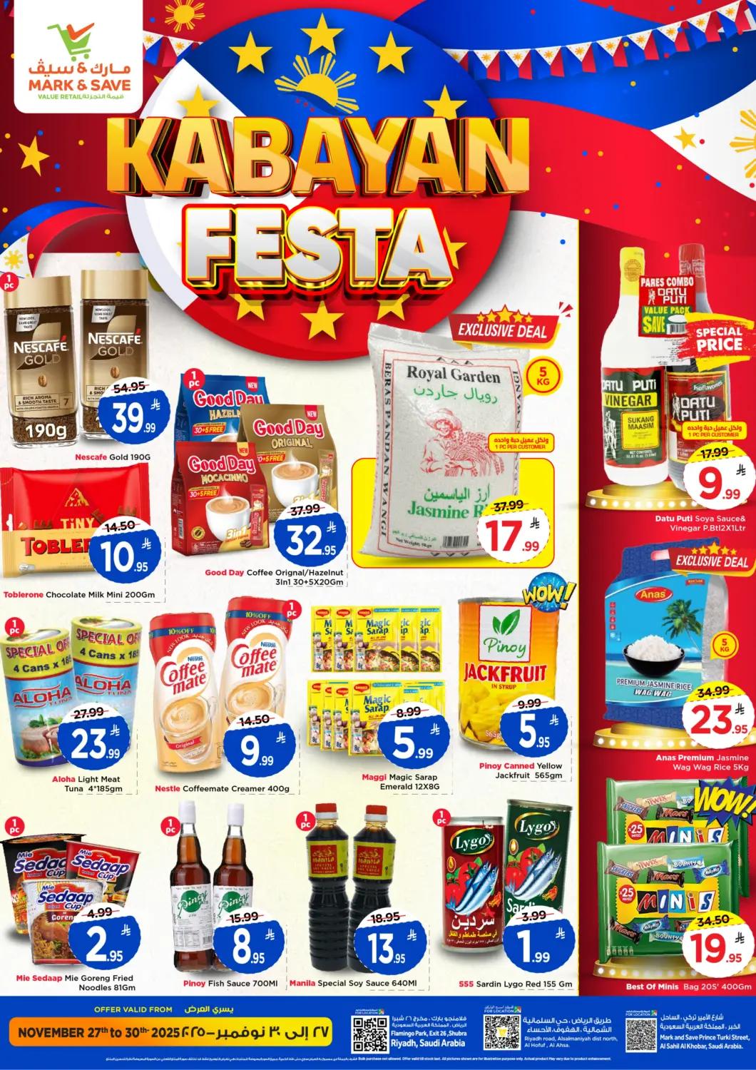 KSA, Saudi Arabia, Saudi - Al Khobar Mark & Save offers in D4D Online. Kabayan Festa. . Till 30th November