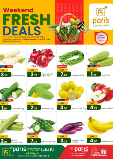 Qatar - Doha Paris Hypermarket offers in D4D Online. Weekend Fresh Deals. . Till 15th November