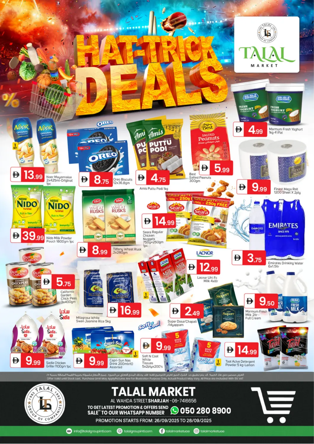 UAE - Sharjah / Ajman TALAL MARKET offers in D4D Online. Al Wahda Street - Sharjah. . Till 28th September