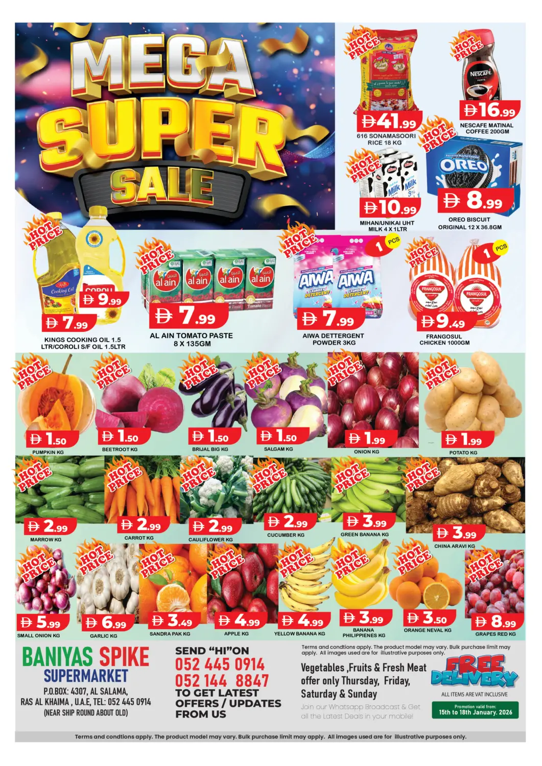 UAE - Ras al Khaimah Baniyas Spike  offers in D4D Online. Ras Al Khaima. . Till 18th January