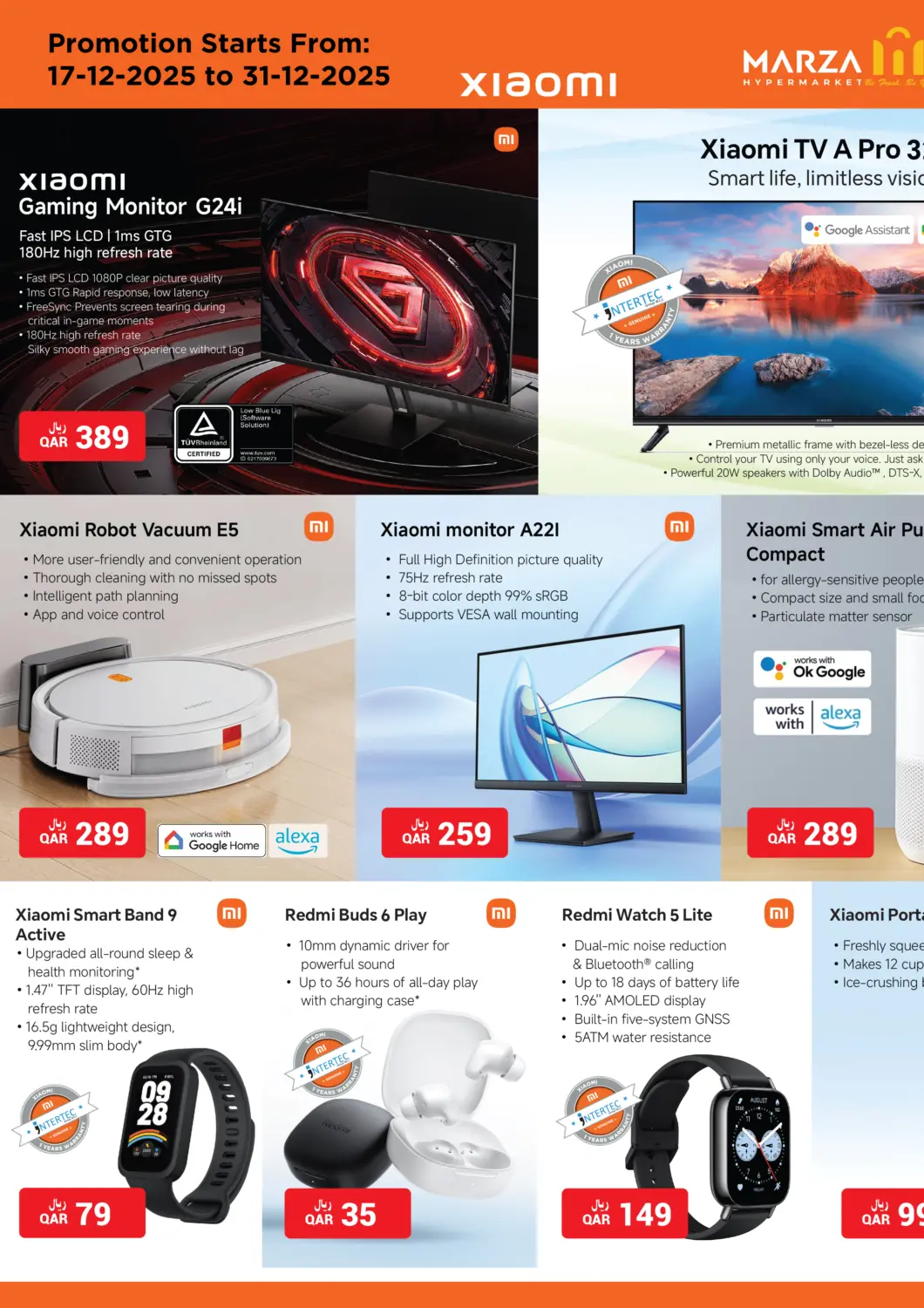 عروض مرزا هايبرماركت قطر - الريان في دي٤دي أونلاين. عروض شاومي. . حتى ٣١ ديسمبر