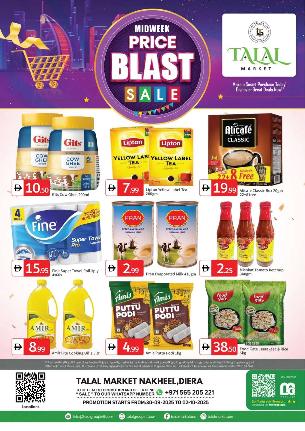 UAE - Dubai TALAL MARKET offers in D4D Online. Nakheel,Diera. . Till 2nd October