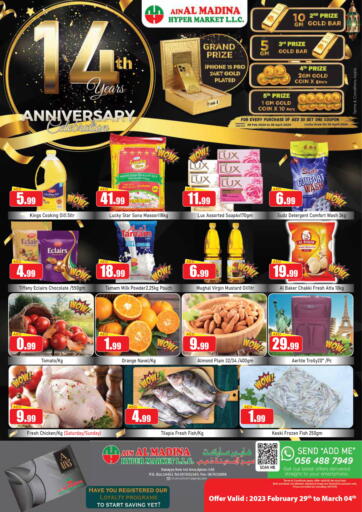 UAE - Sharjah / Ajman Ain Al Madina Hypermarket offers in D4D Online. 14th Year Anniversary Celebration. . Till 4th March