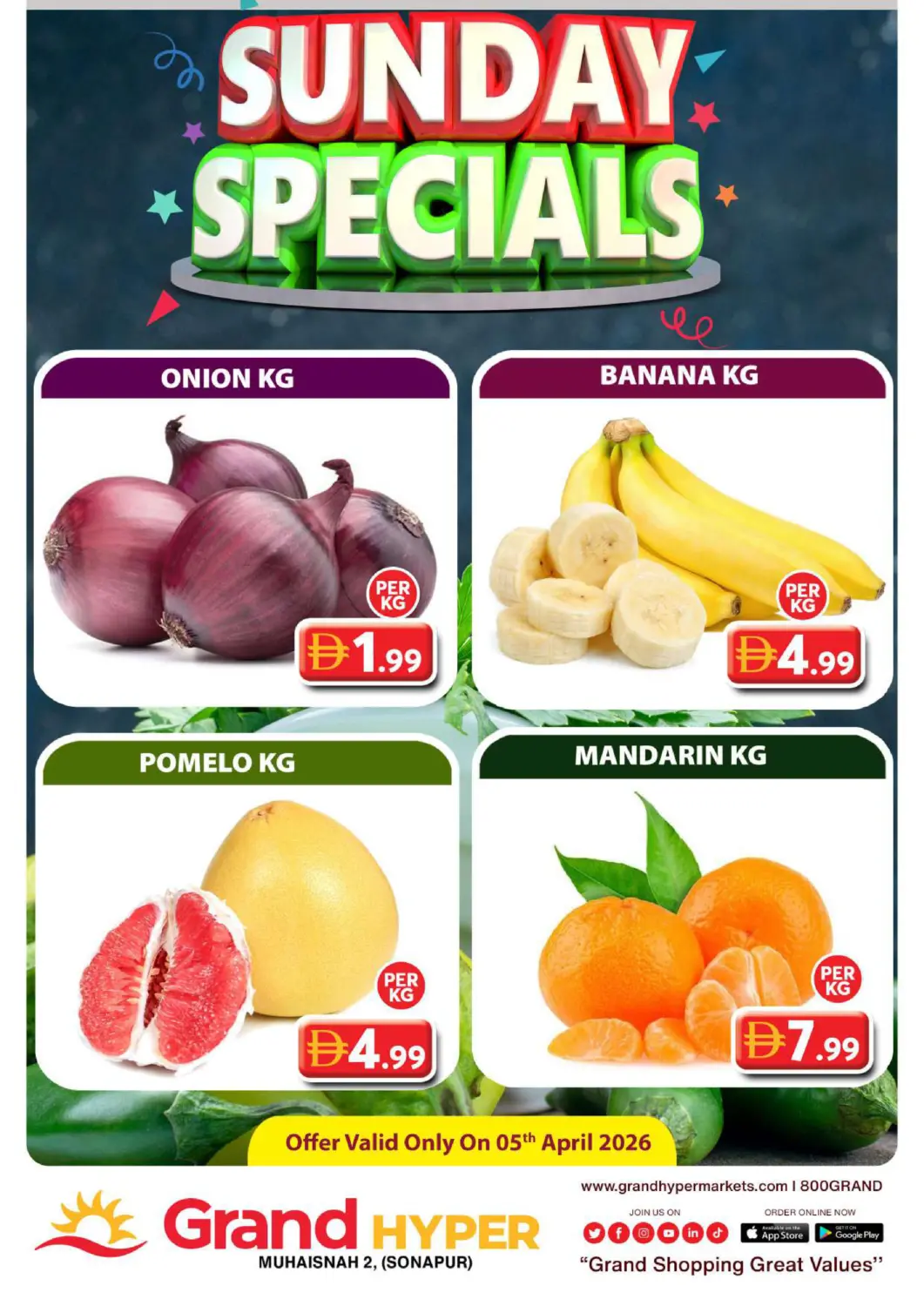 UAE - Dubai Grand Hyper Market offers in D4D Online. Muhaisnah 2 ,Sonapur ,Dubai. . Only On 5th April