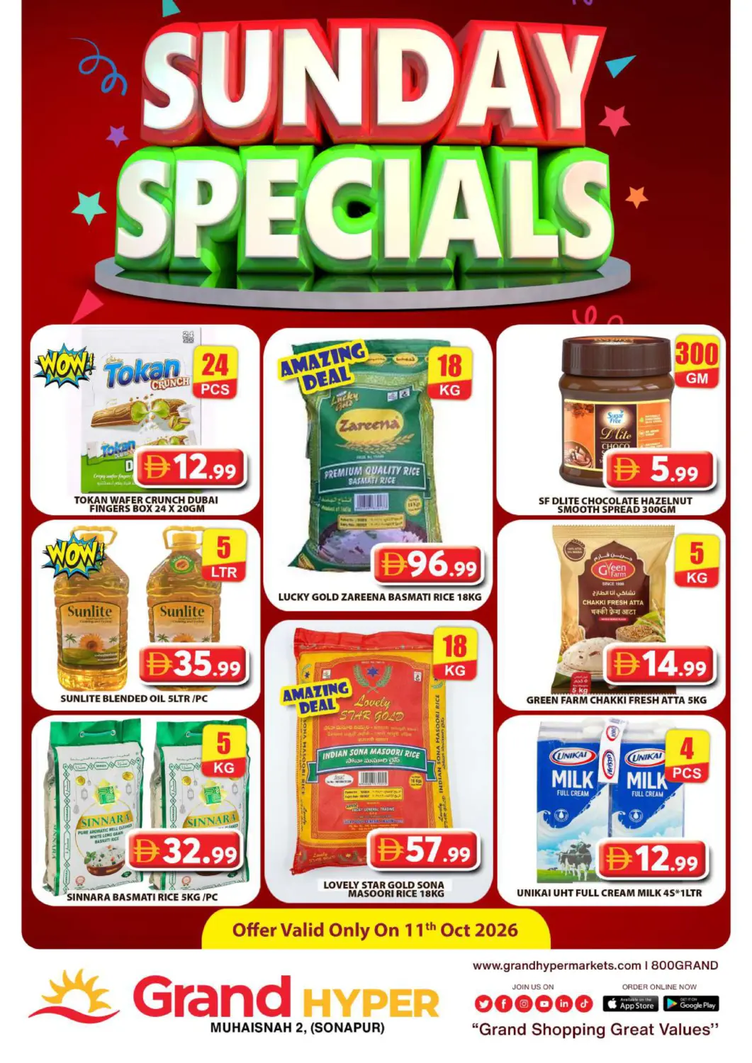 UAE - Dubai Grand Hyper Market offers in D4D Online. Muhaisinah -2 Dubai. . Only On 11th October