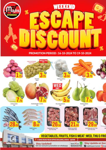 Qatar - Doha Majlis Hypermarket offers in D4D Online. Weekend Escape Discount. . Till 19th October